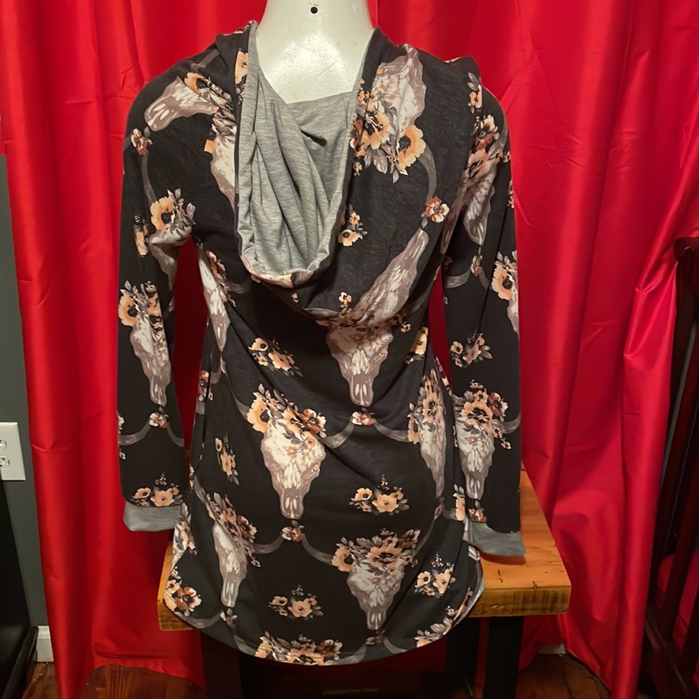 🎉12PM by Mon Ami Cow Skull Western Dress! Perfect Used Condition! With Pockets! - Picture 2 of 4